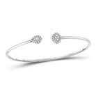 10kt White Gold Diamond Cluster Bangle Bracelet - Elegant Brilliance - Splendid Jewellery