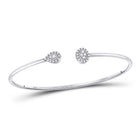 10kt White Gold Diamond Cluster Bangle Bracelet - Elegant Brilliance - Splendid Jewellery