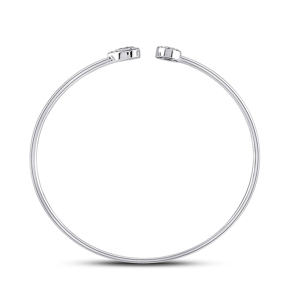 10kt White Gold Diamond Cluster Bangle Bracelet - Elegant Brilliance - Splendid Jewellery