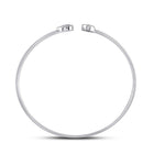 10kt White Gold Diamond Cluster Bangle Bracelet - Elegant Brilliance - Splendid Jewellery