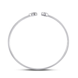 10kt White Gold Diamond Cluster Bangle Bracelet - Elegant Brilliance - Splendid Jewellery