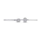 10kt White Gold Diamond Cluster Bangle Bracelet - Elegant Brilliance - Splendid Jewellery