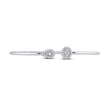 Load image into Gallery viewer, 10kt White Gold Diamond Cluster Bangle Bracelet - Elegant Brilliance - Splendid Jewellery