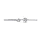 10kt White Gold Diamond Cluster Bangle Bracelet - Elegant Brilliance - Splendid Jewellery