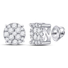10kt White Gold Diamond Cluster Earrings: A Mesmerizing Touch of Elegance - Splendid Jewellery