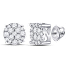 10kt White Gold Diamond Cluster Earrings: A Mesmerizing Touch of Elegance - Splendid Jewellery