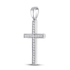 10kt White Gold Diamond Cross Pendant | Elegant and Graceful Symbol of Faith and Love - Splendid Jewellery