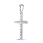 10kt White Gold Diamond Cross Pendant | Elegant and Graceful Symbol of Faith and Love - Splendid Jewellery