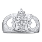 10kt White Gold Diamond Double Heart Cluster Ring - A Symbol of Love and Elegance - Splendid Jewellery