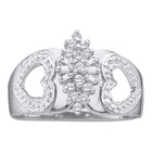 10kt White Gold Diamond Double Heart Cluster Ring - A Symbol of Love and Elegance - Splendid Jewellery