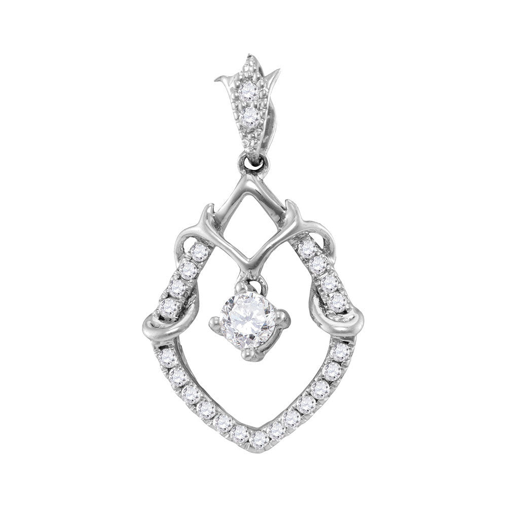 10kt White Gold Diamond Framed Solitaire Pendant - Timeless Elegance and Radiant Brilliance - Splendid Jewellery