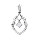 10kt White Gold Diamond Framed Solitaire Pendant - Timeless Elegance and Radiant Brilliance - Splendid Jewellery