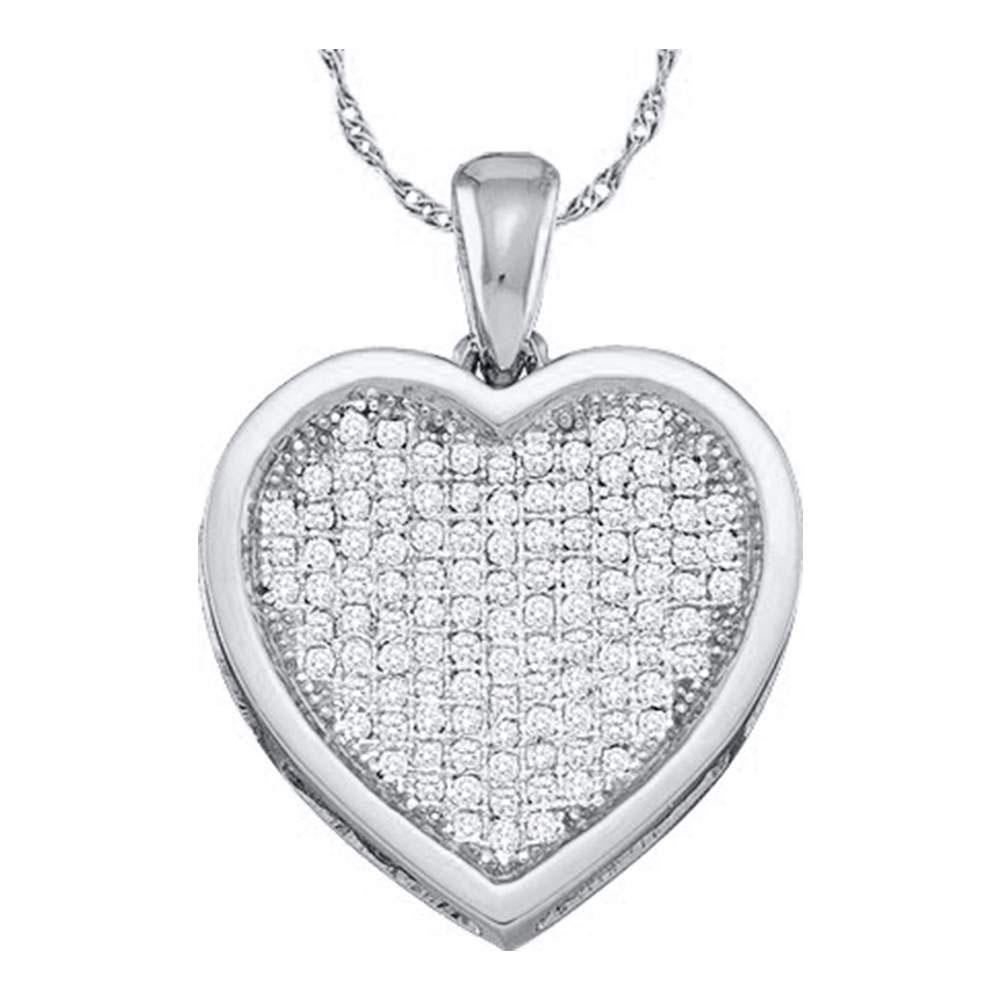 10kt White Gold Diamond Heart Cluster Pendant | Symbol of Love and Elegance - Splendid Jewellery