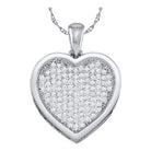 10kt White Gold Diamond Heart Cluster Pendant | Symbol of Love and Elegance - Splendid Jewellery