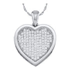 10kt White Gold Diamond Heart Cluster Pendant | Symbol of Love and Elegance - Splendid Jewellery