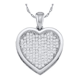 10kt White Gold Diamond Heart Cluster Pendant | Symbol of Love and Elegance - Splendid Jewellery