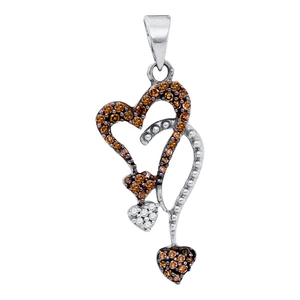 10kt White Gold Diamond Heart Droplet Pendant - Symbol of Eternal Love - Splendid Jewellery