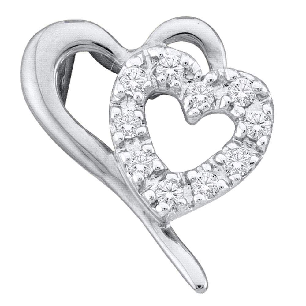 10kt White Gold Diamond Heart & Love Pendant | Splendid Jewellery - Splendid Jewellery