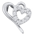 10kt White Gold Diamond Heart & Love Pendant | Splendid Jewellery - Splendid Jewellery