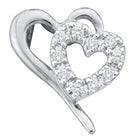 10kt White Gold Diamond Heart & Love Pendant | Splendid Jewellery - Splendid Jewellery