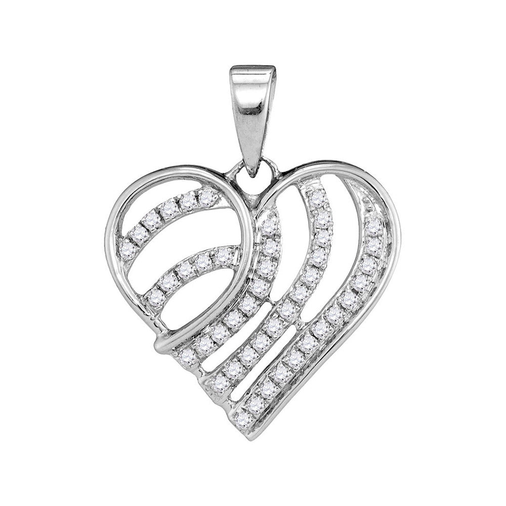 10kt White Gold Diamond Heart & Love Symbol Pendant - A Mesmerizing Expression of Love - Splendid Jewellery