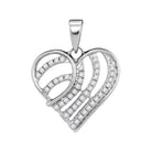 10kt White Gold Diamond Heart & Love Symbol Pendant - A Mesmerizing Expression of Love - Splendid Jewellery