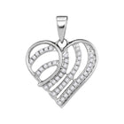 10kt White Gold Diamond Heart & Love Symbol Pendant - A Mesmerizing Expression of Love - Splendid Jewellery