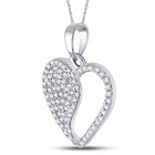 10kt White Gold Diamond Heart & Love Symbol Pendant | Splendid Jewellery - Splendid Jewellery