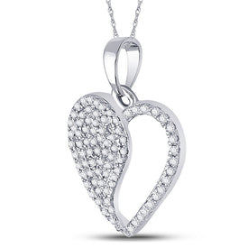 10kt White Gold Diamond Heart & Love Symbol Pendant | Splendid Jewellery - Splendid Jewellery