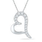 10kt White Gold Diamond Heart & Love Symbol Pendant | Splendid Jewellery - Splendid Jewellery