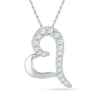 10kt White Gold Diamond Heart & Love Symbol Pendant | Splendid Jewellery - Splendid Jewellery