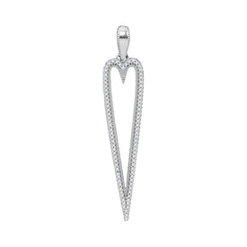 10kt White Gold Diamond Heart Outline Pendant - Symbol of Love and Elegance - Splendid Jewellery