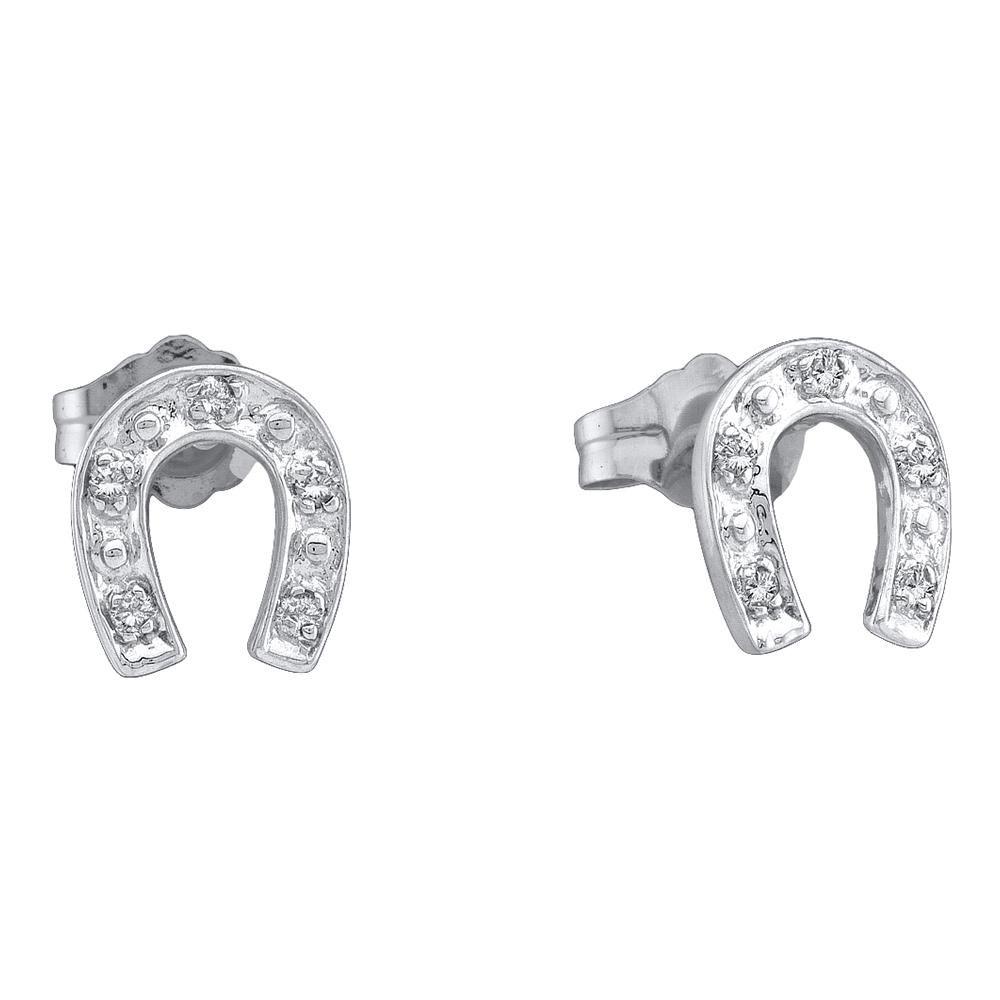 10kt White Gold Diamond Horseshoe Earrings: Timeless Elegance and Sparkle - Splendid Jewellery