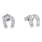 10kt White Gold Diamond Horseshoe Earrings: Timeless Elegance and Sparkle - Splendid Jewellery