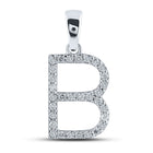 10kt White Gold Diamond Initial B Letter Pendant: A Radiant Reflection of Personal Style - Splendid Jewellery