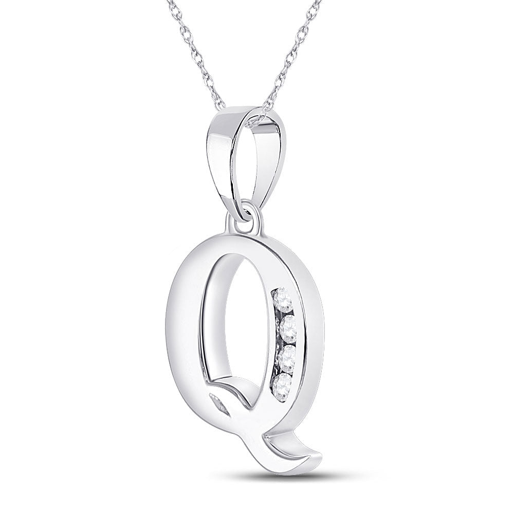 10kt White Gold Diamond Initial & Letter Pendant: Personalized Elegance in Radiant Brilliance - Splendid Jewellery