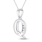 10kt White Gold Diamond Initial & Letter Pendant: Personalized Elegance in Radiant Brilliance - Splendid Jewellery