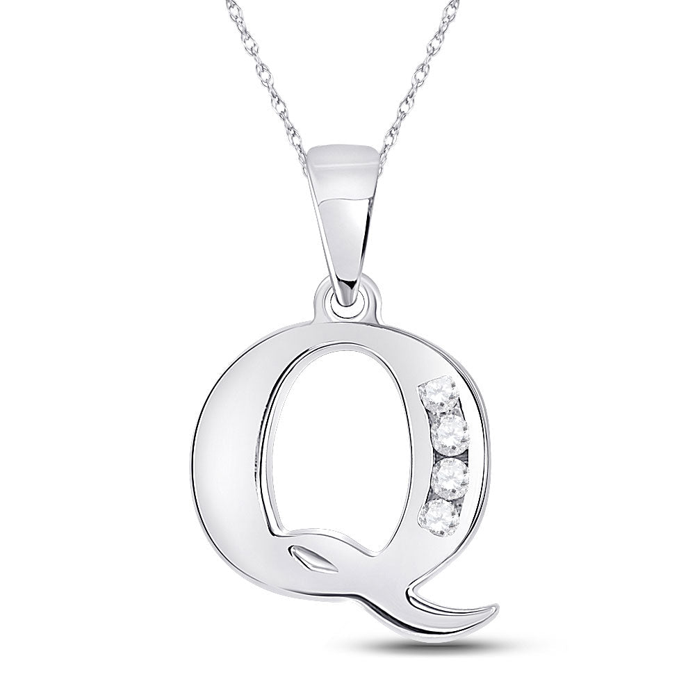 10kt White Gold Diamond Initial & Letter Pendant: Personalized Elegance in Radiant Brilliance - Splendid Jewellery