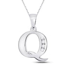 10kt White Gold Diamond Initial & Letter Pendant: Personalized Elegance in Radiant Brilliance - Splendid Jewellery