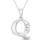 10kt White Gold Diamond Initial & Letter Pendant: Personalized Elegance in Radiant Brilliance - Splendid Jewellery