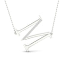 10kt White Gold Diamond Initial M Letter Necklace: A Personalized Sparkle of Elegance - Splendid Jewellery