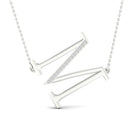 10kt White Gold Diamond Initial M Letter Necklace: A Personalized Sparkle of Elegance - Splendid Jewellery