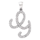 10kt White Gold Diamond Initial Pendant - Personalized Elegance - Splendid Jewellery