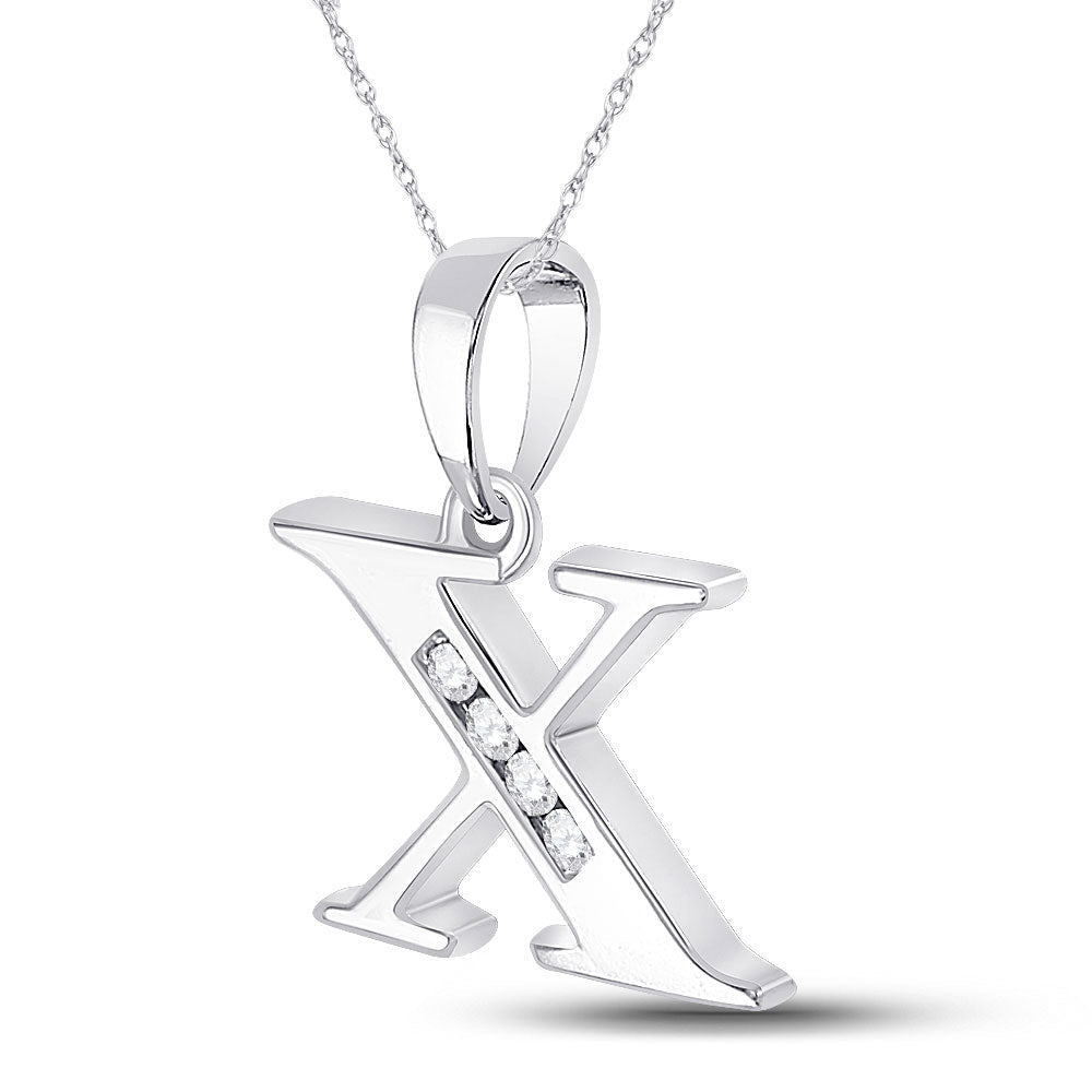 10kt White Gold Diamond Initial Pendant | Personalized Letter Pendant with Sparkling Diamond Accent - Splendid Jewellery