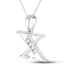 10kt White Gold Diamond Initial Pendant | Personalized Letter Pendant with Sparkling Diamond Accent - Splendid Jewellery