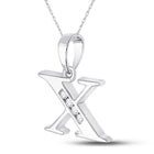 10kt White Gold Diamond Initial Pendant | Personalized Letter Pendant with Sparkling Diamond Accent - Splendid Jewellery