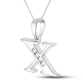10kt White Gold Diamond Initial Pendant | Personalized Letter Pendant with Sparkling Diamond Accent - Splendid Jewellery