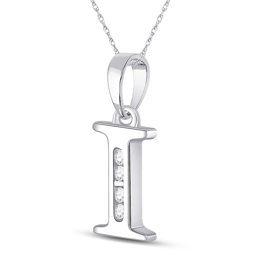 10kt White Gold Diamond Initial Pendant | Personalized Letter Pendant with Sparkling Diamonds | Splendid Jewellery - Splendid Jewellery