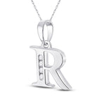 10kt White Gold Diamond Initial Pendant | Personalized Round Letter Pendant | Splendid Jewellery - Splendid Jewellery