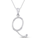 10kt White Gold Diamond Initial Q Pendant - Personalized Elegance - Splendid Jewellery